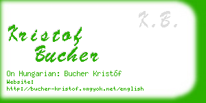 kristof bucher business card