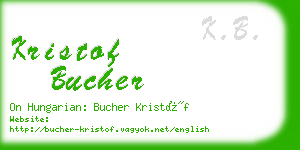 kristof bucher business card